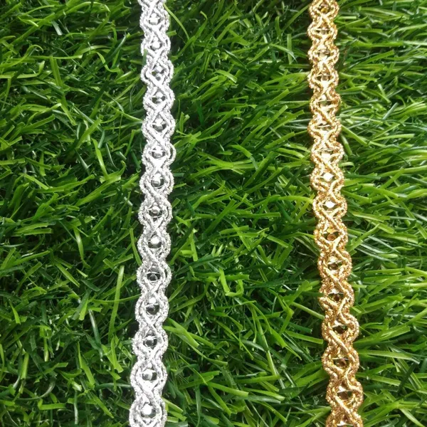 Silver_Edging_Lace_For_Crafts_And_Home_D�cor,Blouse_(18_Mtr)_Golden_+_(18_Mtr)