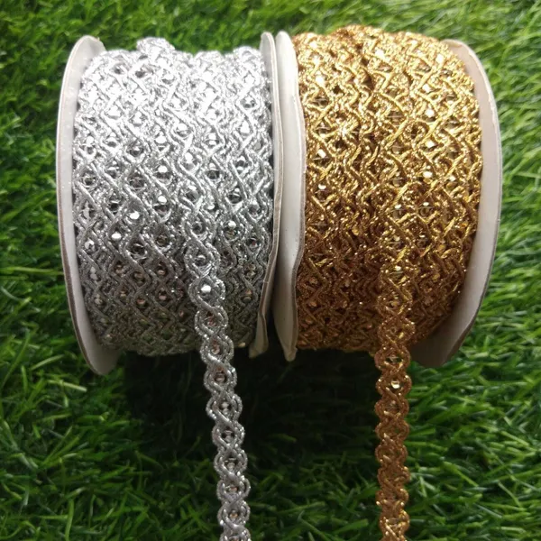Silver_Edging_Lace_For_Crafts_And_Home_D�cor,Blouse_(18_Mtr)_Golden_+_(18_Mtr)