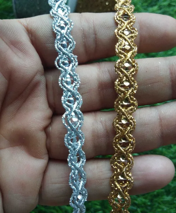 Silver_Edging_Lace_For_Crafts_And_Home_D�cor,Blouse_(18_Mtr)_Golden_+_(18_Mtr)