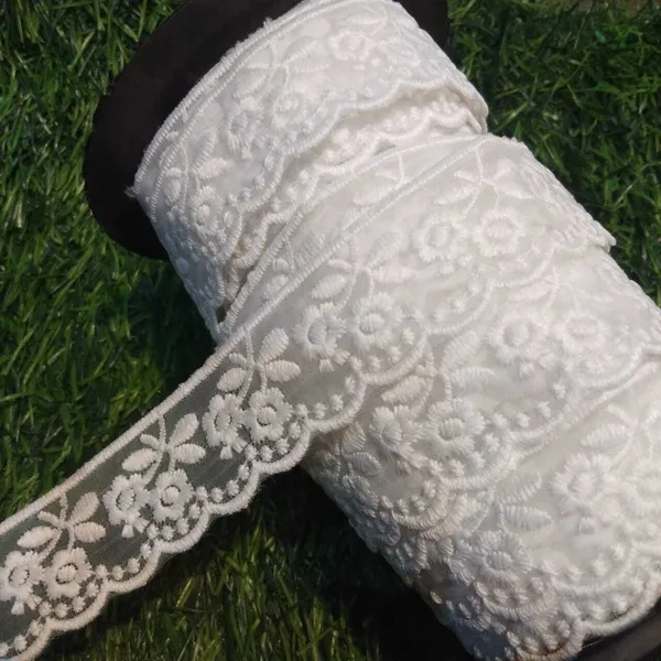 White_Cotton_Stylish_Beading_Lace_For_Saree,_Suit,_Lehenga,_Blouse,_Art_&_Craft