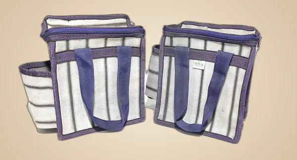 Vulture_Grey_Daily_Use_Multipurpose_Lunch/School/Office_TiffinPolyester_Bag_With_Bottle_Pocket_(_8"X10"_)_(Pack_of_2_)