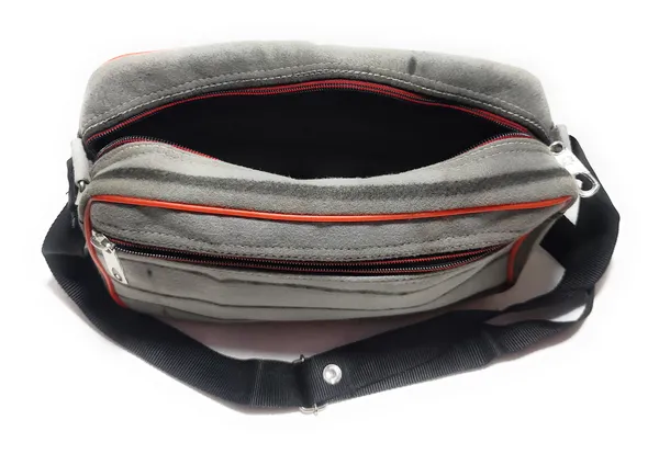 Vulture_Grey_SlingPolyester_Bag_Cross_Body_Money_Document_Key_Carry_One_Side_ShoulderPolyester_Bag_With_Front_Pocket_(_8"X12_&_10"X12"_)_(Pack_of_2_)