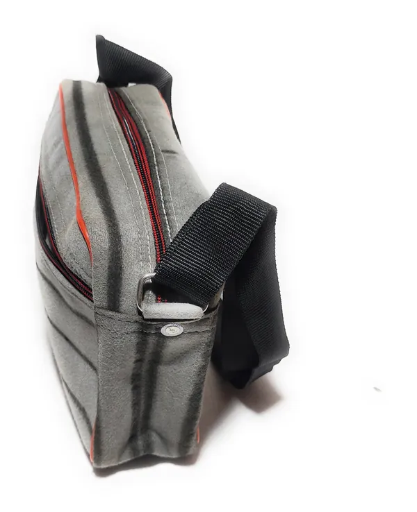 Vulture_Grey_SlingPolyester_Bag_Cross_Body_Money_Document_Key_Carry_One_Side_ShoulderPolyester_Bag_With_Front_Pocket_(_8"X12_&_10"X12"_)_(Pack_of_2_)