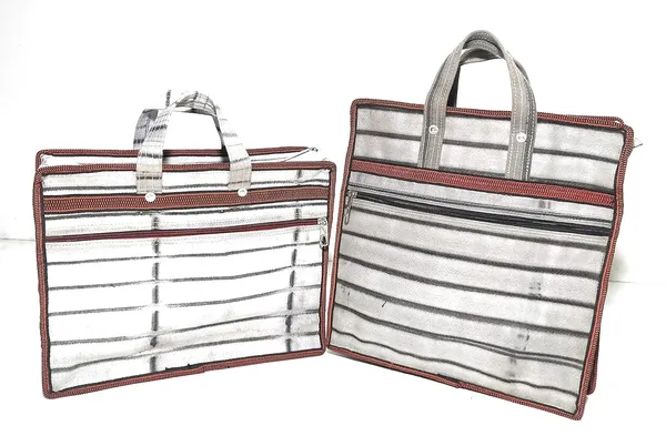 Pack_of_2_Vulture_Grey_Durable_Multipurpose_Hand_Polyester_Bag/Document_Holder/Money_Carry/Vegetable_Grocery/ShoppingPolyester_Bag_Washable_(_13"X16"_&_15"X16"_)