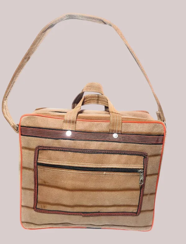 Spanish_Red_Washable_Multipurpose_Square_Mini_Traveling/Luggage/Picnic/Tools_StoragePolyester_Bag_With_1_Front_Pocket_With_Maximum_Durability_(_14"X16"_)