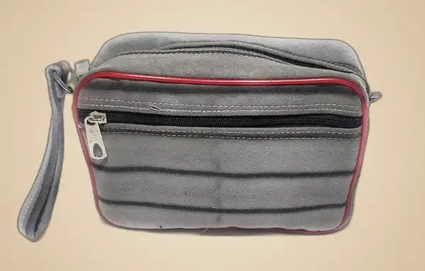 Vulture_Grey_Multipurpose_Pouch/Key/Money/Document_Polyester_Bag_With_Front_Pocket_(_6"X8X3"_)