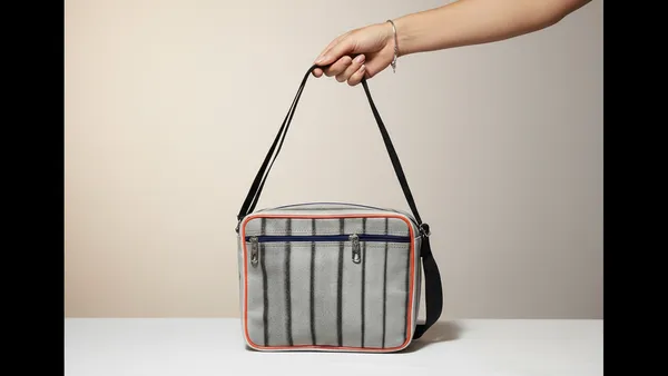 Vulture_Grey_SlingPolyester_Bag_Cross_Body_Money_Document_Key_Carry_One_Side_ShoulderPolyester_Bag_With_Front_Pocket_(_10"X12"_)