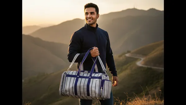 Vulture_Grey_Washable_Duffle_Travelling_Polyester_StoragePolyester_Bag_With_2_Full_Size_Pocket_(_12"X12"_)_(Pack_of_2_)