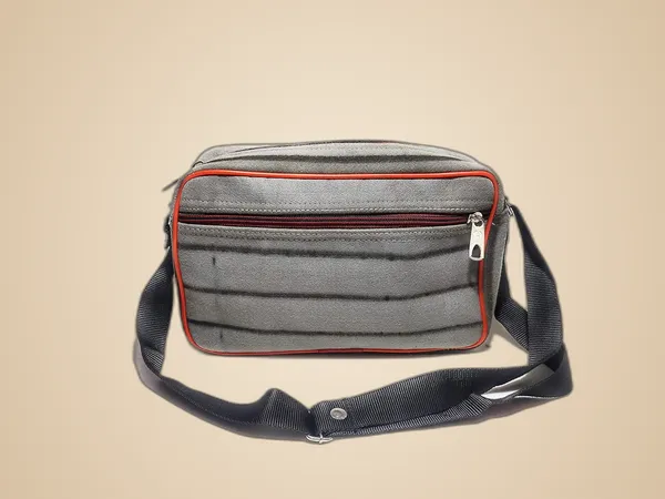 Vulture_Grey_SlingPolyester_Bag_Cross_Body_Money_Document_Key_Carry_One_Side_ShoulderPolyester_Bag_With_Front_Pocket_(_8"X12"_)