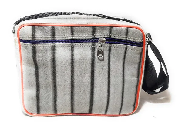 Vulture_Grey_SlingPolyester_Bag_Cross_Body_Money_Document_Key_Carry_One_Side_ShoulderPolyester_Bag_With_Front_Pocket_(_10"X12"_)