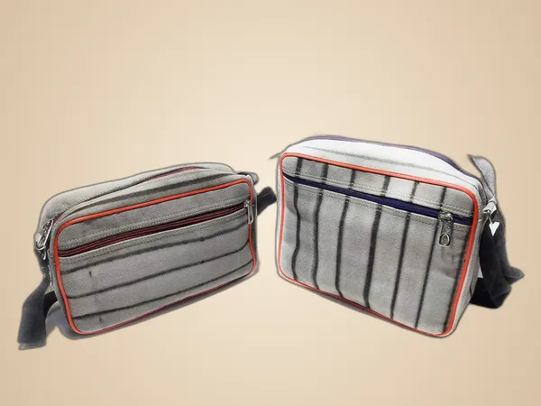 Vulture_Grey_SlingPolyester_Bag_Cross_Body_Money_Document_Key_Carry_One_Side_ShoulderPolyester_Bag_With_Front_Pocket_(_8"X12_&_10"X12"_)_(Pack_of_2_)