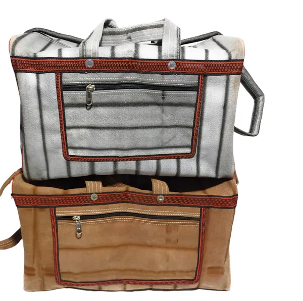 Pack_of_2_Spanish_Red,Vulture_Grey_Washable_Multipurpose_Tool_Storage_Polyester_Bag_For_Electrician_Plumber_TechnicianPolyester_Bag_With_3_Pockets_And_Maximum_Durability_(_9"X11"X16"_18"_)