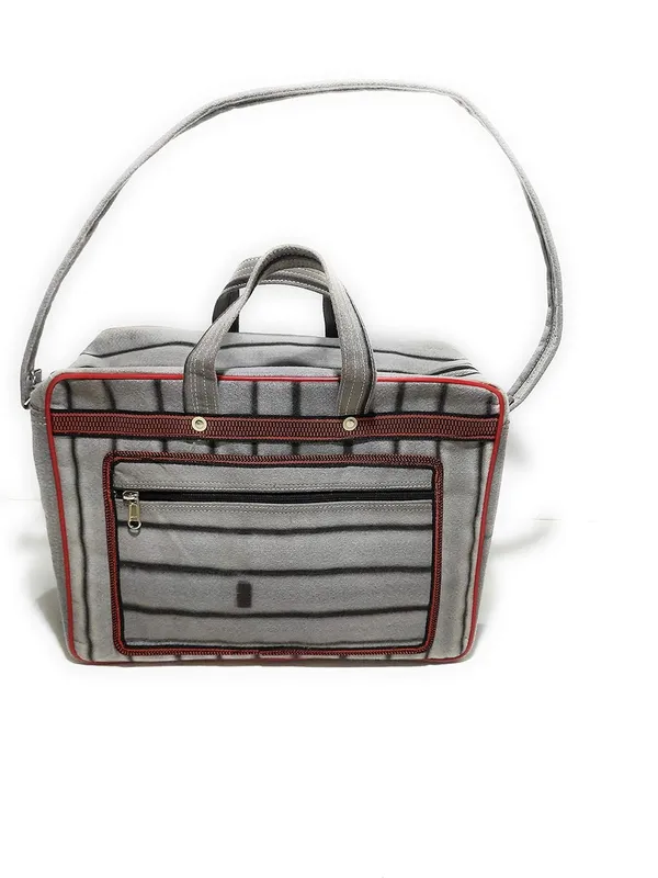 Vulture_Grey_Polyester_Washable_Multipurpose_Square_Mini_Tools_Traveling_Luggage_StoragePolyester_Bag_With_1_Front_Pocket_With_Max_Durability_Vulture_Grey_(_12"X16"_)
