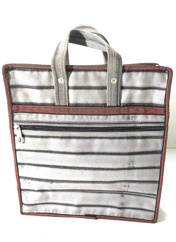 Vulture_Grey_Durable_Multipurpose_HandPolyester_Bag/Document_Holder/Money_Carrying/Vegetable_Grocery/ShoppingPolyester_Bag_Poly_Woven_Fabric_(_15"X16"_)