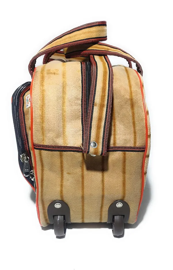 Spanish_Red_Washable_Multipurpose_Duffle_Wheel_Traveling/Luggage/Picnic/StoragePolyester_Bag_With_1_Front_Stylish_Pocket_With_Max_Durability_(_13"X18"_)