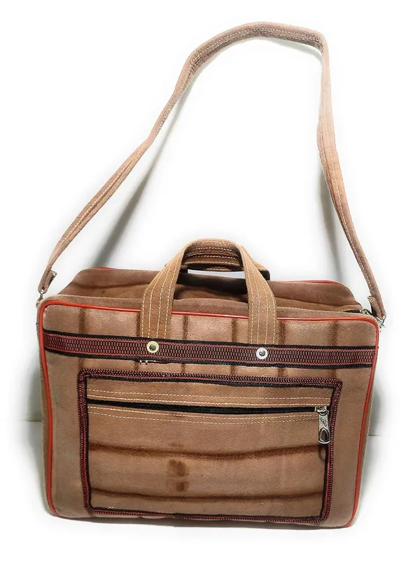 Pack_of_2_Spanish_Red,Vulture_Grey_Washable_Multipurpose_Square_Mini_Traveling_Luggage_Picnic_Tools_StoragePolyester_Bag_With_1_Front_Pocket_And_Max_Durability_(_12"X16"_)