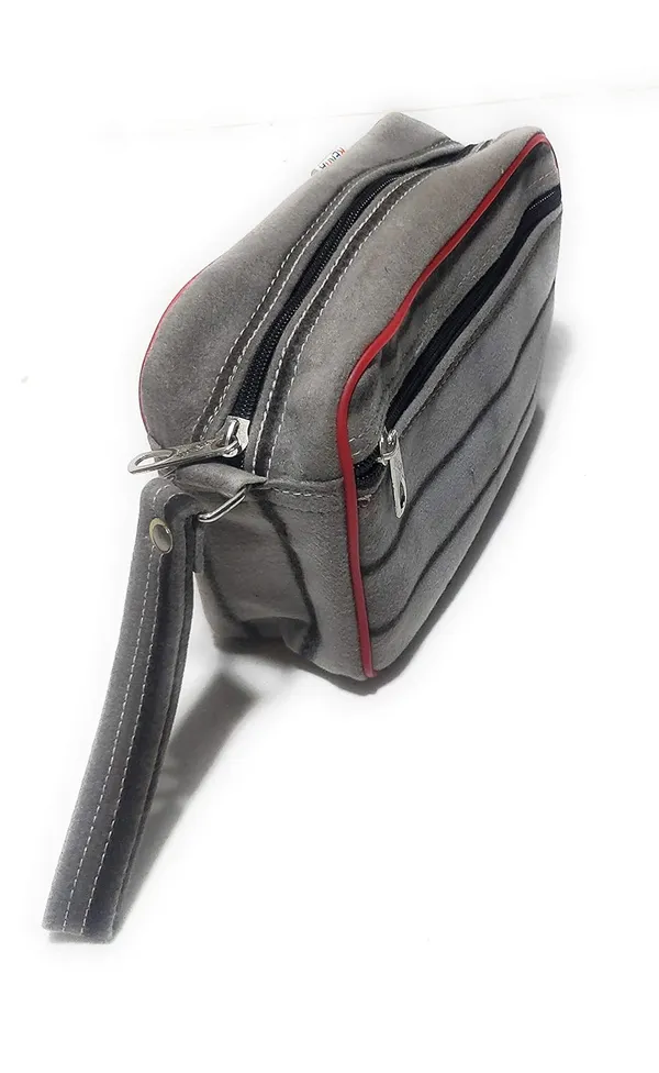Vulture_Grey_Multipurpose_Pouch/Key/Money/Document_Polyester_Bag_With_Front_Pocket_(_"7X10X4"_)