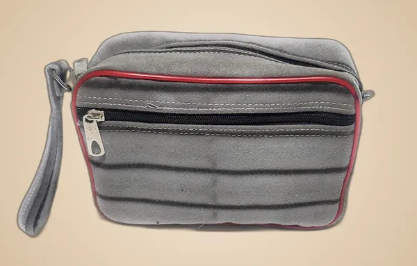 Vulture_Grey_Multipurpose_Pouch/Key/Money/Document_Polyester_Bag_With_Front_Pocket_(_"7X10X4"_)