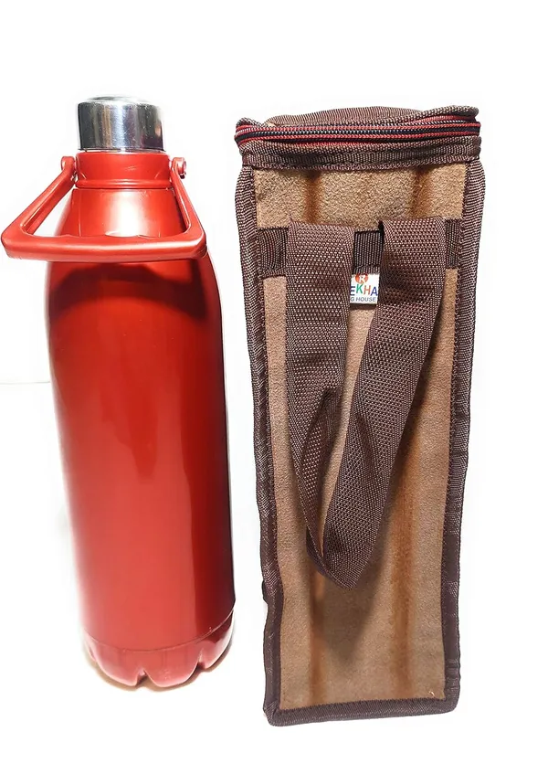 Spanish_Red_Daily_Use_1.5L_And_2L_School_And_Office_Round_Zipper_Bottle_CoverPolyester_Bag_Durable_With_Feature_Of_Temperature_Maintain_(_5"15"_)