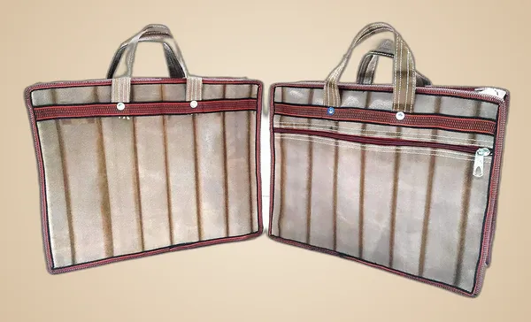 Spanish_Red_Durable_Multipurpose_HandPolyester_Bag/Document_Holder/Money_Carry/Grocery/ShoppingPolyester_Bag_Poly_Woven_Fabric_(_13"16"_)_(Pack_of_2_)