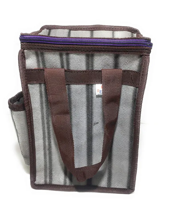 Vulture_Grey_Daily_Use_Multipurpose_Lunch/School/Office_TiffinPolyester_Bag_With_Bottle_Pocket_(_8"X12"_)_(Pack_of_2_)