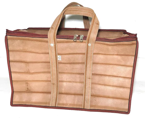 Spanish_Red_Multi_Purpose_Heavy_Duty_70L_Jumbo_Toys_StoragePolyester_Bag_Stationery_Paper_Blankets_Laundry_StoragePolyester_Bag_Moisture_Proof_With_Round_Zip_And_Carry_Handle_(_15"X24"X12"_)