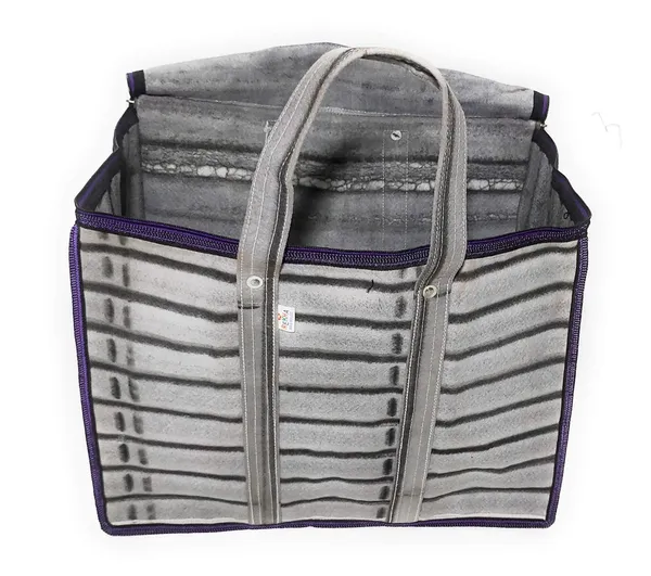 Vulture_Grey_Multi_Purpose_Heavy_Duty_50L_Toys_StoragePolyester_Bag_Stationery_Paper_Blankets_Laundry_StoragePolyester_Bag_Moisture_Proof_With_Round_Zip_And_Carry_Handle_(_14"X18"X12"_)
