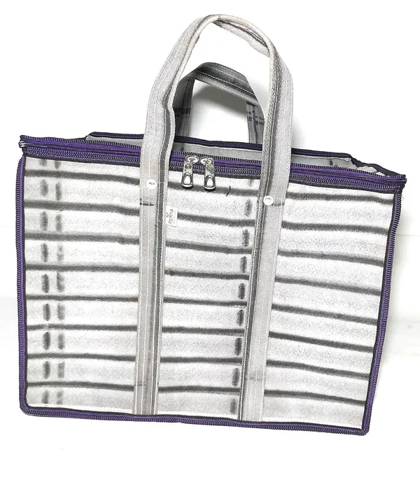 Vulture_Grey_Multi_Purpose_Heavy_Duty_50L_Toys_StoragePolyester_Bag_Stationery_Paper_Blankets_Laundry_StoragePolyester_Bag_Moisture_Proof_With_Round_Zip_And_Carry_Handle_(_14"X18"X12"_)