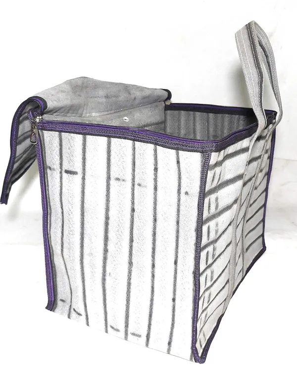 Vulture_Grey_Multi_Purpose_Heavy_Duty_50L_Toys_StoragePolyester_Bag_Stationery_Paper_Blankets_Laundry_StoragePolyester_Bag_Moisture_Proof_With_Round_Zip_And_Carry_Handle_(_14"X18"X12"_)