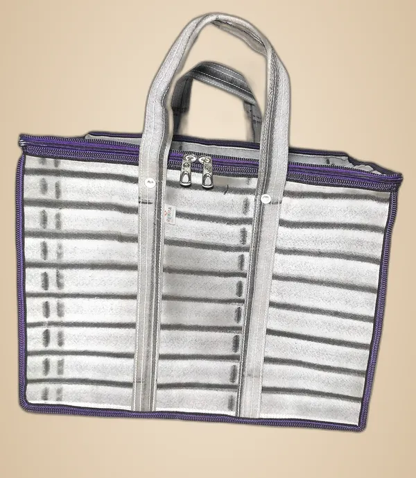 Vulture_Grey_Multi_Purpose_Heavy_Duty_50L_Toys_StoragePolyester_Bag_Stationery_Paper_Blankets_Laundry_StoragePolyester_Bag_Moisture_Proof_With_Round_Zip_And_Carry_Handle_(_14"X18"X12"_)