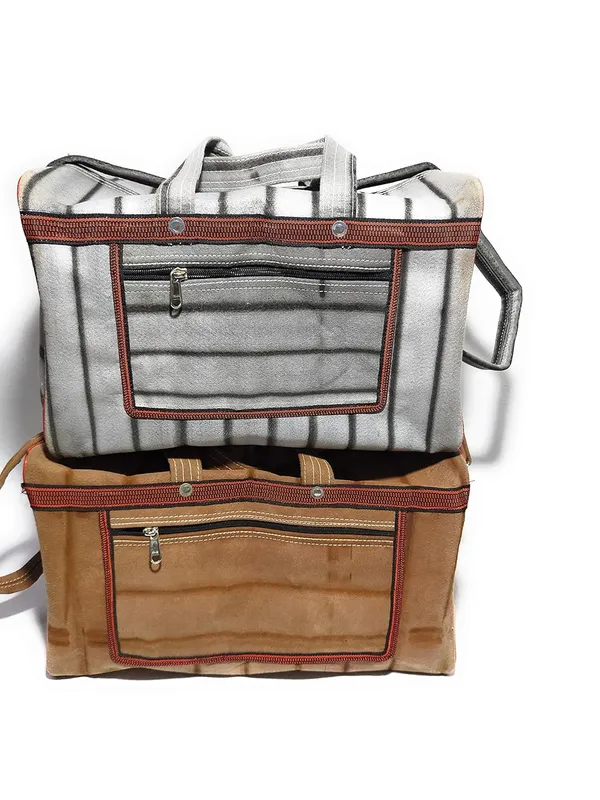 Spanish_Red,Vulture_Grey_Washable_Electrician_Plumber_Technician_ToolsPolyester_Bag_With_3_Pockets_And_Maximum_Durability_(_9"X11"X18"_15"_)