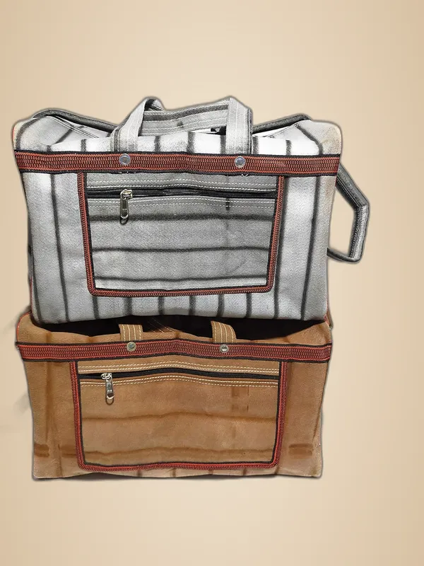 Spanish_Red,Vulture_Grey_Washable_Electrician_Plumber_Technician_ToolsPolyester_Bag_With_3_Pockets_And_Maximum_Durability_(_9"X11"X18"_15"_)