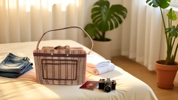 Spanish_Red_Washable_Multipurpose_Square_Mini_Traveling/Luggage/Picnic/Tools_StoragePolyester_Bag_With_1_Front_Pocket_With_Max_Durability_(_14"X19"_)