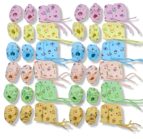 Pair_of_24_Multicolor_Soft_Hosiery_Cotton_Mittens_&_Socks_Set_|_12_Pairs_Mittens_&_12_Pairs_Socks
