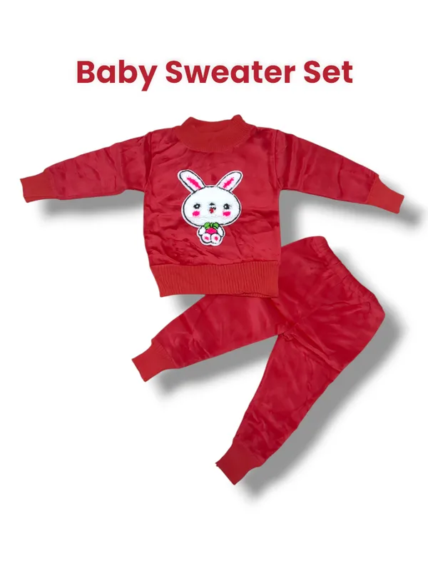 Red_Cartoon_Face_Embroidered_Sweater_With_Pant_Set_|_For_Baby_Girls_&_Boys