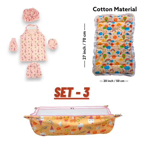 Set_of_3_Orange_Hosiery_Cloth_Set_|_For_Naming_Ceremony_|_Jhabla_Set,_Mattress,_Baby_Cradle_Swing