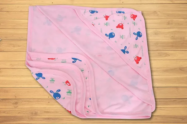 White_Soft_Cotton_Hooded_Wrapper_Cum_Warm_Blanket_|_For_Newborn_Baby_|_75X75Cm