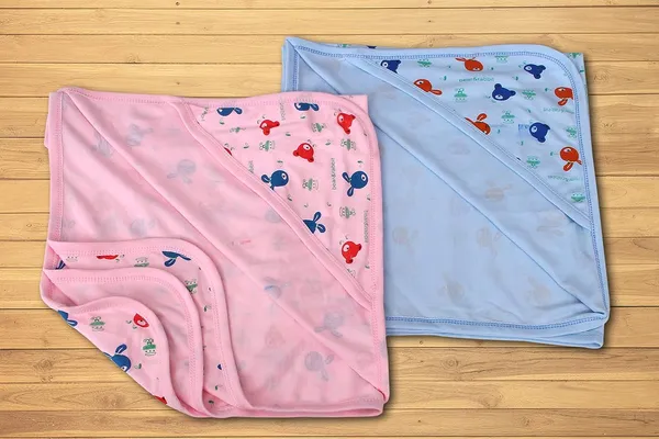 White_Soft_Cotton_Hooded_Wrapper_Cum_Warm_Blanket_|_For_Newborn_Baby_|_75X75Cm