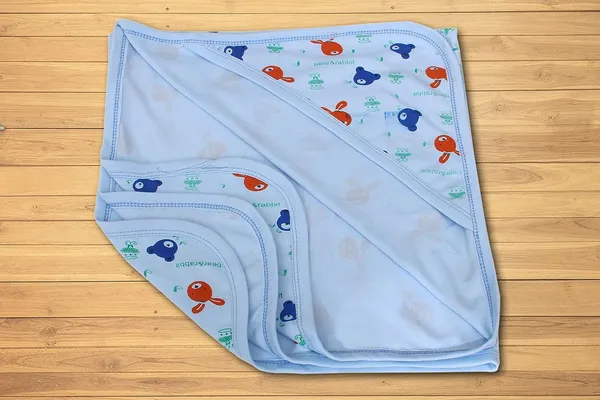 White_Soft_Cotton_Hooded_Wrapper_Cum_Warm_Blanket_|_For_Newborn_Baby_|_75X75Cm