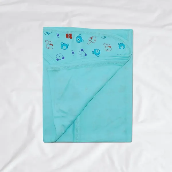 White_Soft_Cotton_Hooded_Wrapper_Cum_Warm_Blanket_|_For_Newborn_Baby_|_75X75Cm