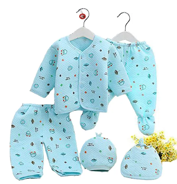 Set_of_5_Ocean_Blue_Cotton_Newborn_Baby_Gift_Set_|_Shirt_with_Pyjama,_Legging,_Bib_&_Cap