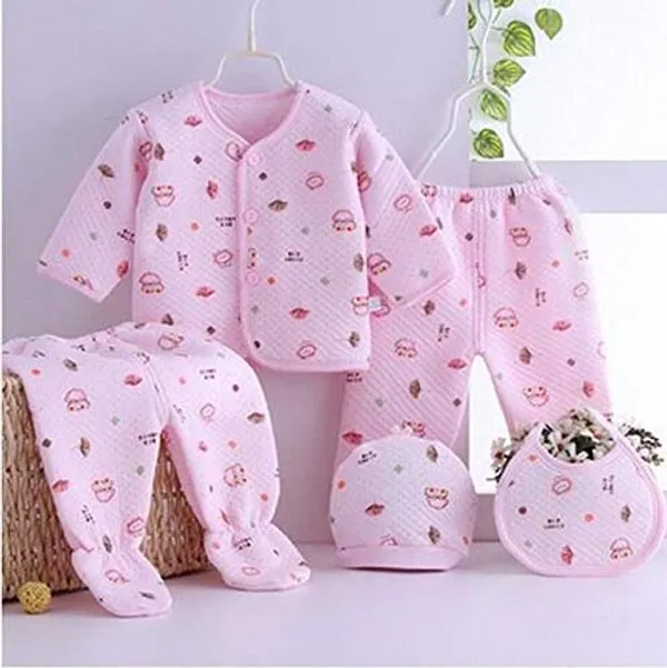 Set_of_5_Pink_Cotton_Newborn_Baby_Gift_Set_|_Shirt_with_Pyjama,_Legging,_Bib_&_Cap