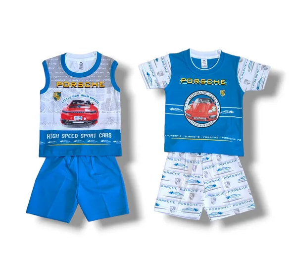 Set_of_2_Blue_Hosiery_Cotton_T-Shirt_With_Shorts_|_For_Baby_Boys_&_Girls