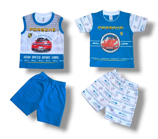 Set_of_2_Blue_Hosiery_Cotton_T-Shirt_With_Shorts_|_For_Baby_Boys_&_Girls