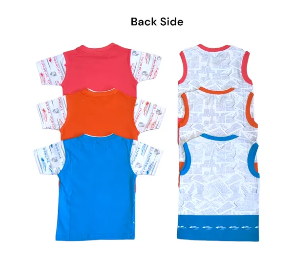Set_of_2_Orange_Hosiery_Cotton_T-Shirt_With_Shorts_|_For_Baby_Boys_&_Girls