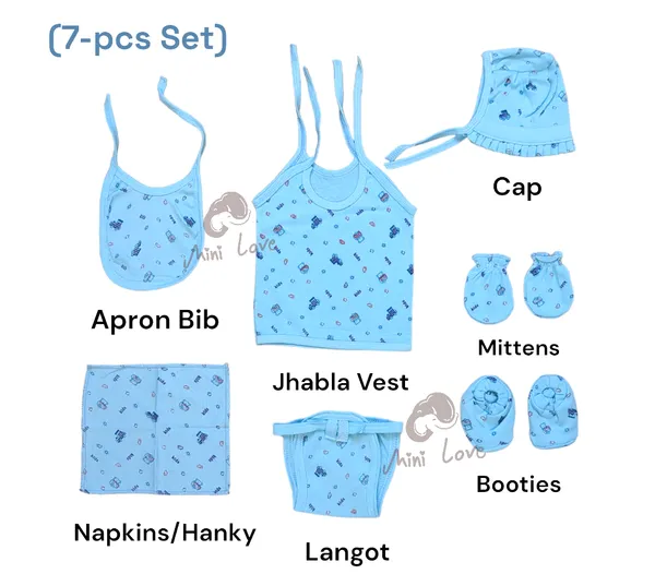 Set_of_3_Multicolor_Cotton_Hosiery_Cloth_Set_|_For_Naming_Ceremony_|_Jhablas_With_Nappies,_Mitten,_Booties,_Cap,_Bib_&_Rumal_|_27_Pcs