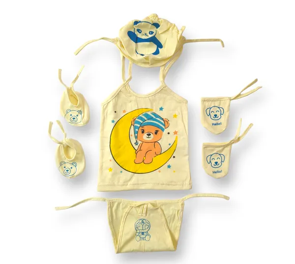 Set_of_3_Multicolor_Soft_Cotton_Hosiery_Cloth_Set_|_For_Naming_Ceremony_|_Jhabla_Vests,_Caps,_Booties,_Mittens,_Nappies