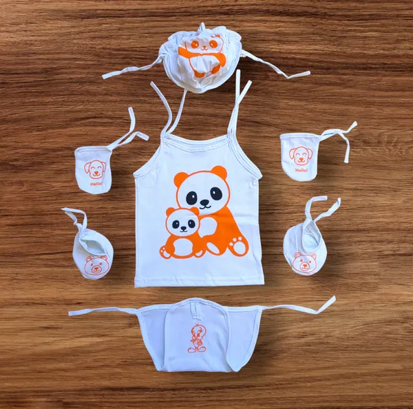 Set_Of_3_White_Cartoon_Printed_Jhabla_Set_|_Jhabla,_Cap,_Nappy,_Mittens_Pair_And_Booties