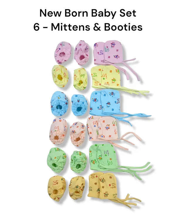 Pair_of_12_Multicolor_Soft_Hosiery_Cotton_Mittens_&_Socks_Set_|_6_Pairs_Mittens,_6_Pairs_Socks