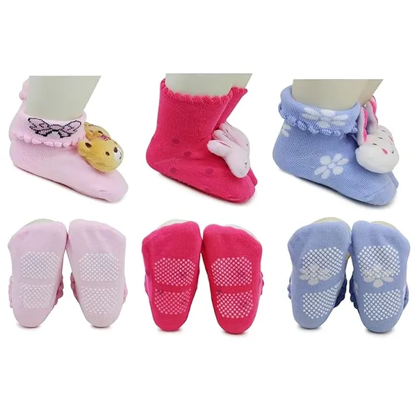 Pack_Of_6_Pair_Cotton_Teddy_Cartoon_Face_Ankle_Socks_|_Anti-Slip_Newborn_Socks